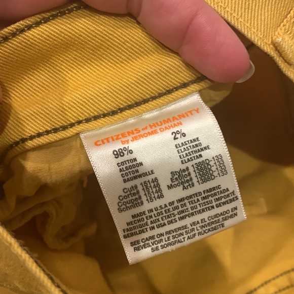 Citizens of Humanity Thompson med rise skinny size 29 mustard colored jean - Picture 4 of 8